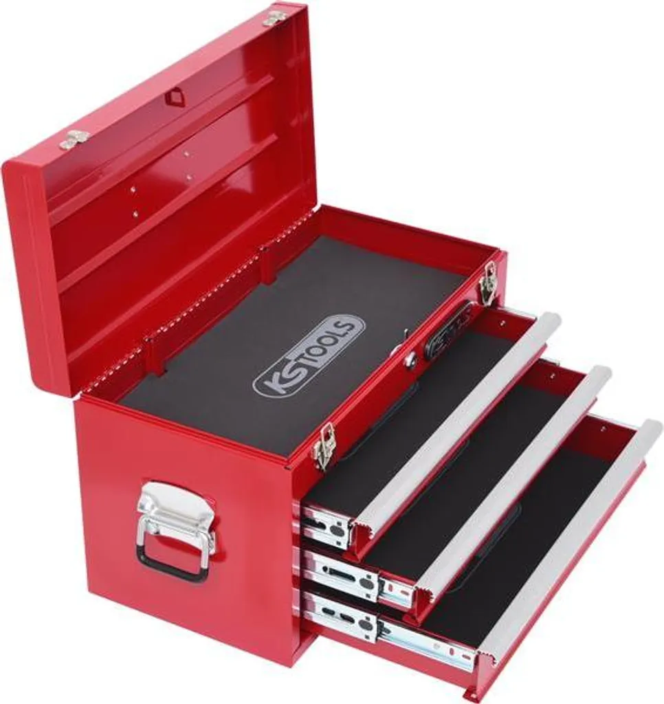 Coffre à outils 3 tiroirs compact et robuste KS TOOLS 891.0003 rouge