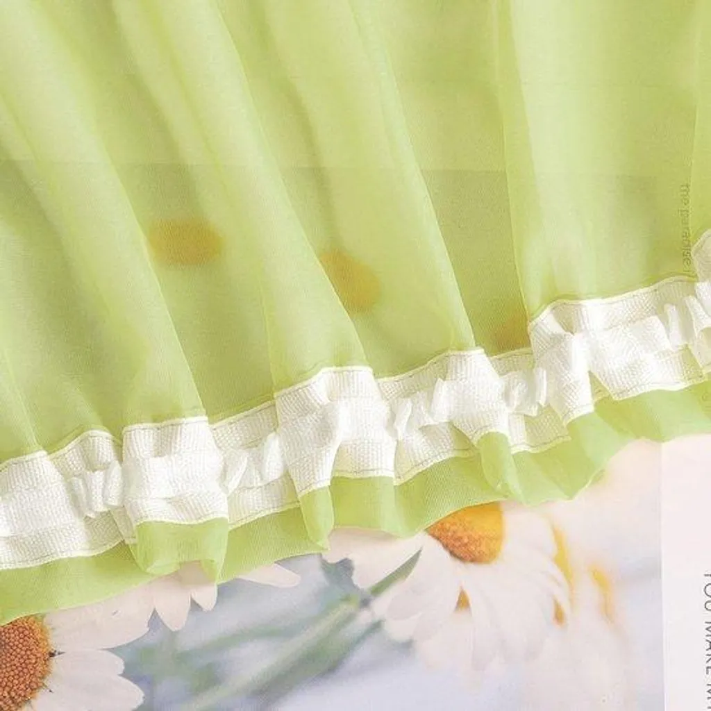 Rideau en verre vert pour salon - Voilage 145x145 cm pièce lumineuse