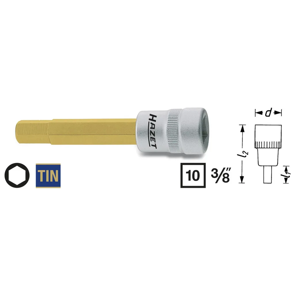 Hazet 8801-11 Inserto Esagonale 11mm per Pinze Freno - Kit Oro TiN