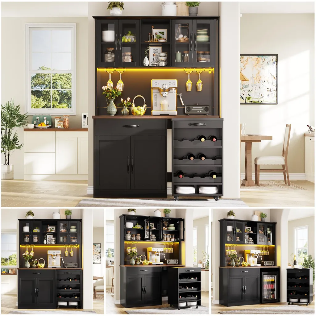 Armoire de cuisine blanche 140 cm avec prise USB et LED intégrée