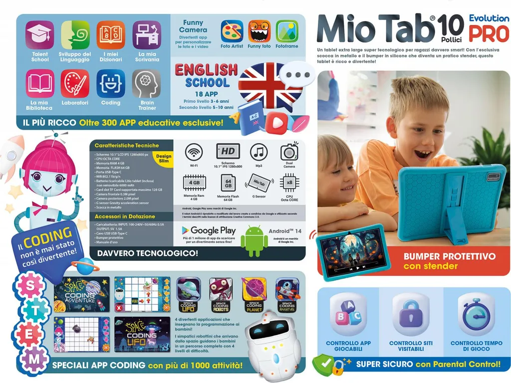 Tablette enfants Lisciani Mio Tab 10 Evolution Pro éducative - 4