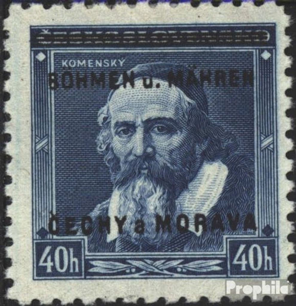Briefmarken Böhmen und Mähren 1939 Mi 6 postfrisch Aufdruckausgabe