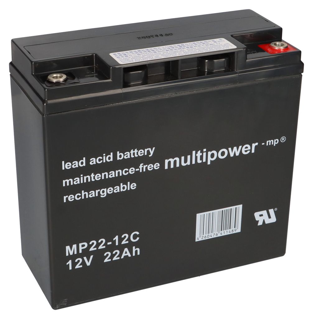 Batteria al piombo Multipower MP22-12C Pb 12V 22Ah a prova Immagine del prodotto 