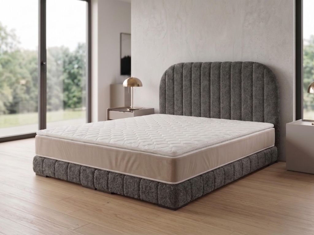 Polsterbett LEON 3 mit Kopfteil, modernes gepolstertes Bett in 100 x 200 cm Farbe: Grau