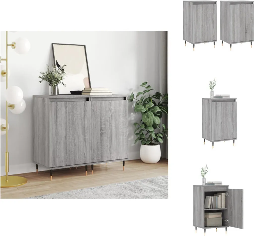 Offerta vidaXL 2 Credenze Grigio Sonoma | Mobili Salvaspazio 70cm