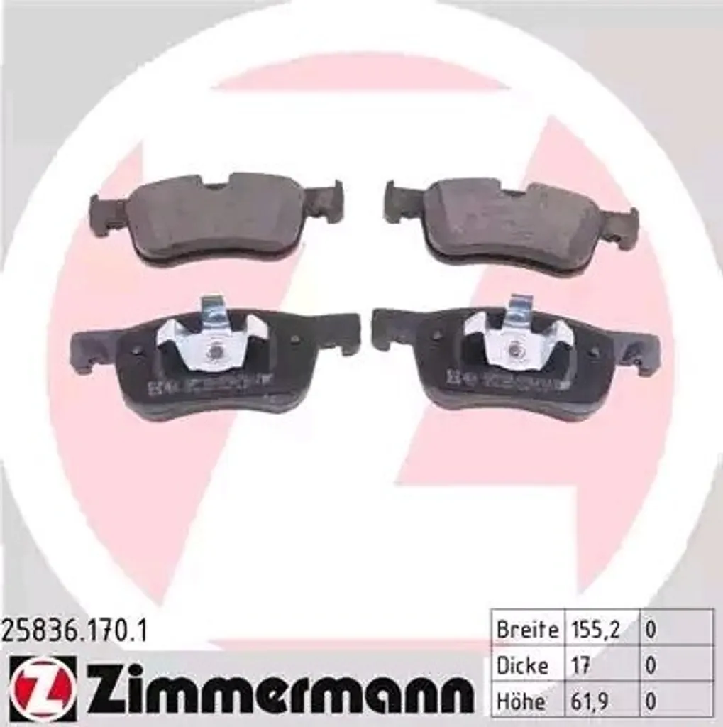 Zimmermann 25836.170.1 Plaquettes de Frein pour C4 Picasso et Spacetourer