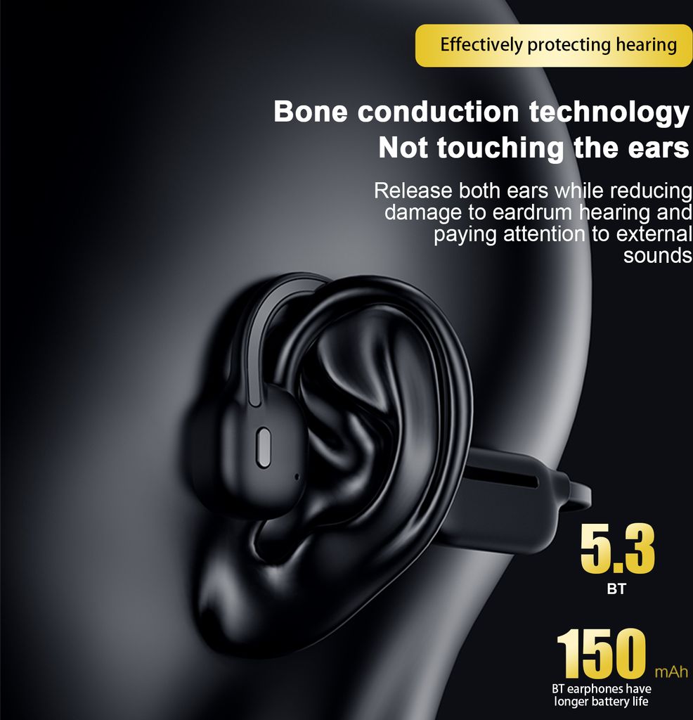Kabellose BT5.3-Kopfhoerer mit Knochenleitung, 32 GB, Musikwiedergabe, Kopfhoerer, Outdoor-Sport-Headset, IPX8, wasserdicht, Freisprecheinrichtung ...