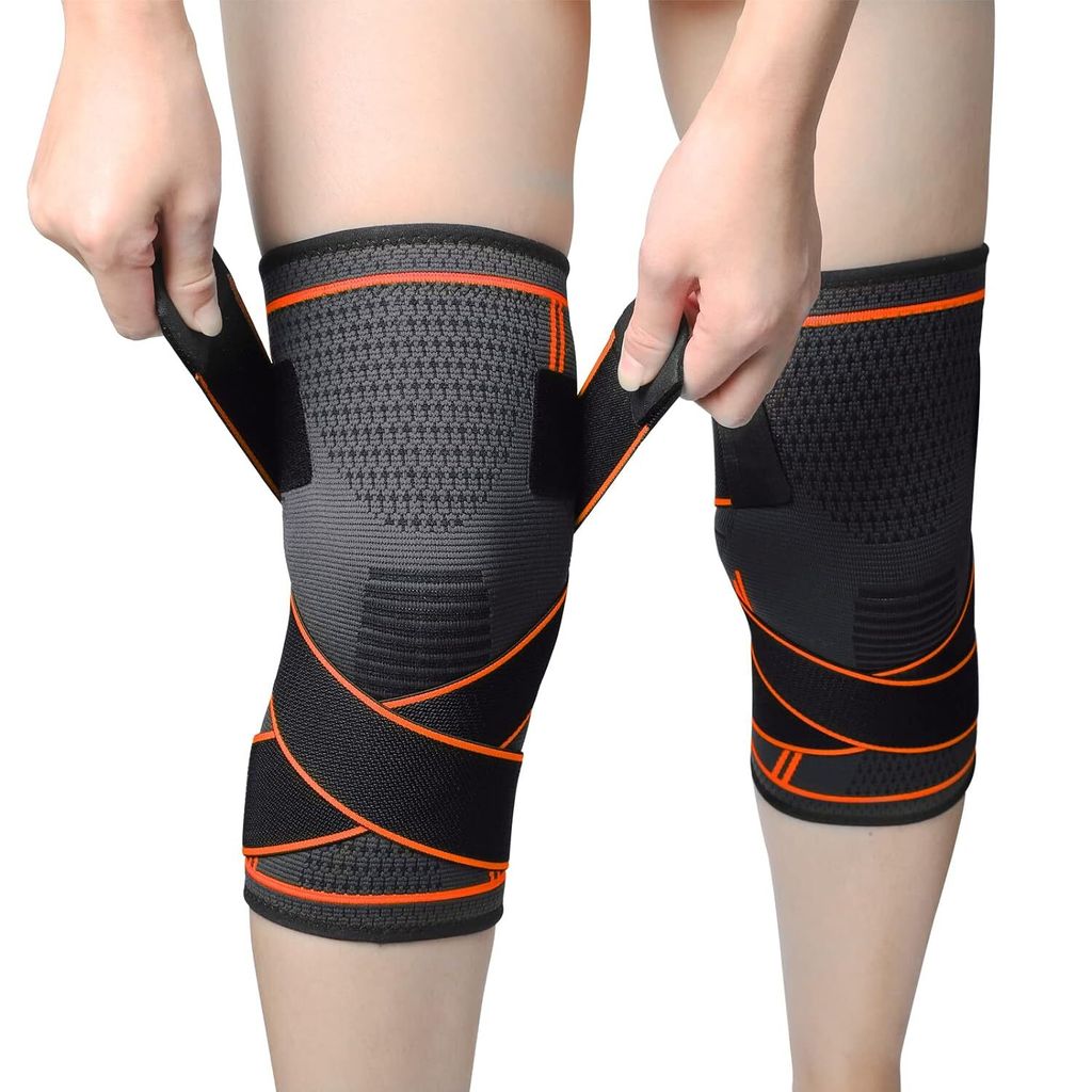 Kniebandage 2er set, Kniestütze Sport für Männer Damen, Rutschfeste Atmungsaktiv Unisex Knieorthese, Für Outdoor Sportarten Oder Kraftübungen...