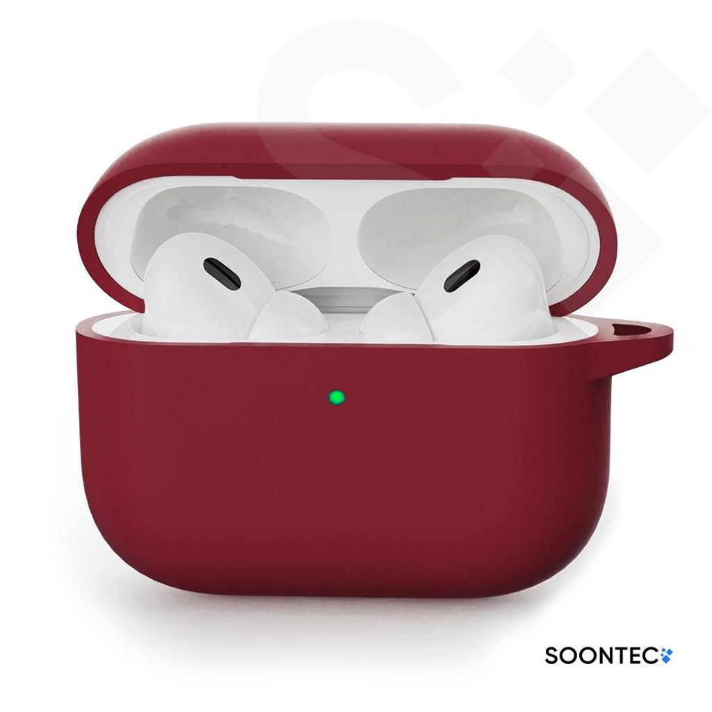SOONTEC Kopfhörer-Schutzhülle Weinrot SOONTEC Hülle für AirPods Pro 3. Generation Case