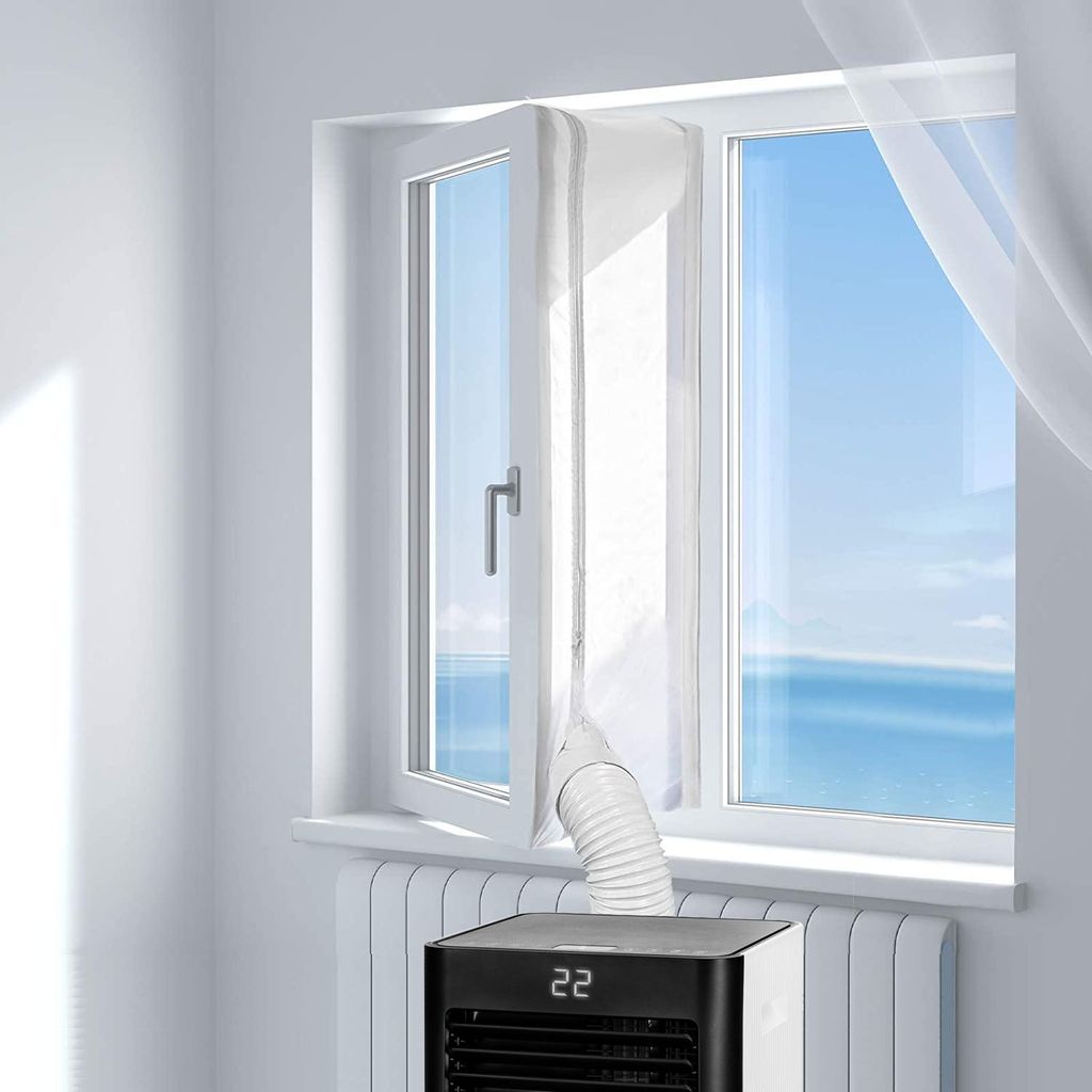 Fensterabdichtung Klimaanlage 400cm (2 Schläuche, 4 Zips) Produktbild 