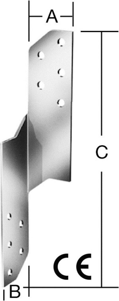 VORMANN Sparrenpfettenank links 250 x 2mm mit CE- Ja Stahl sendzimirverzinkt