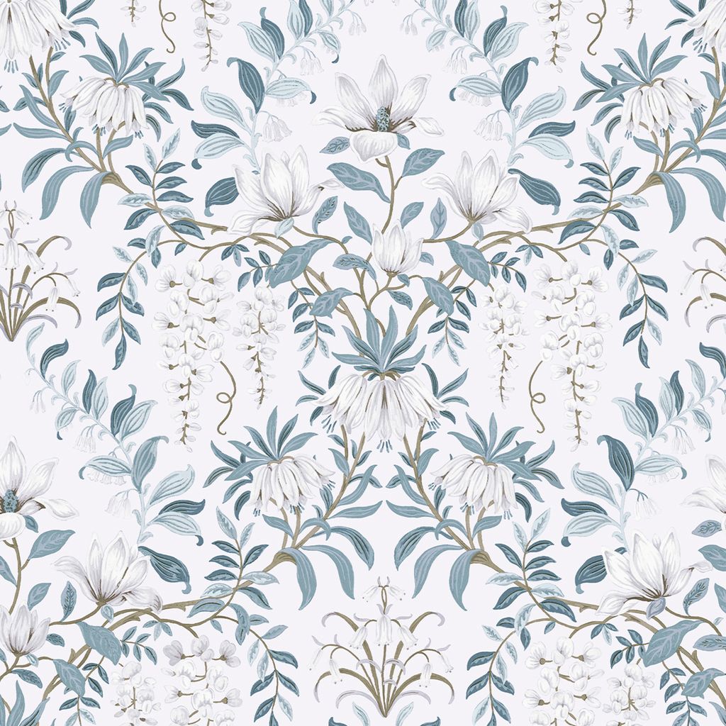 Laura Ashley Vlies Tapete | Parterre Off White & Seaspray 10 m x 0.52 m