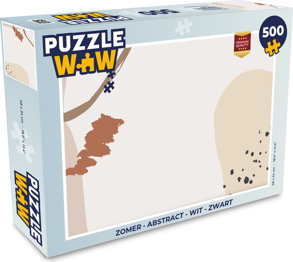 MuchoWow Puzzle 500 Teile Sommer - Abstrakt - Weiß - Schwarz - 500 Teile - Kinder - Selberbauen - Puzzlespiele