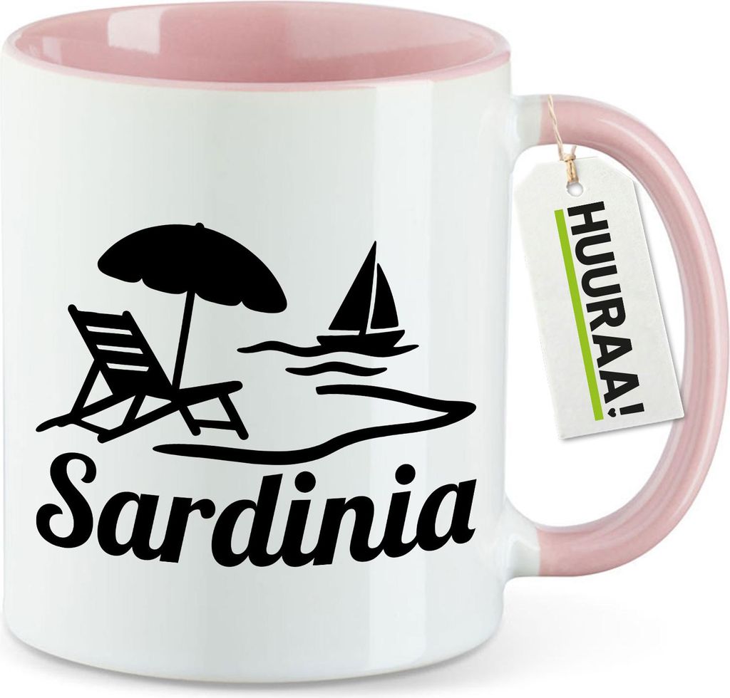 Huuraa Kaffeetasse Sardinia Italien 330ml Rosa Keramik Kaffeebecher Geschenkidee