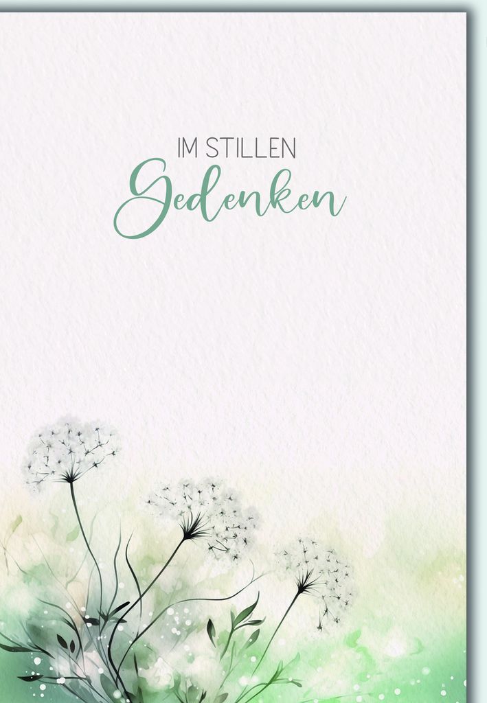 Trauer Im stillen Gedenken Pusteblumen Kondolenz Beileidskarte mit Umschlag