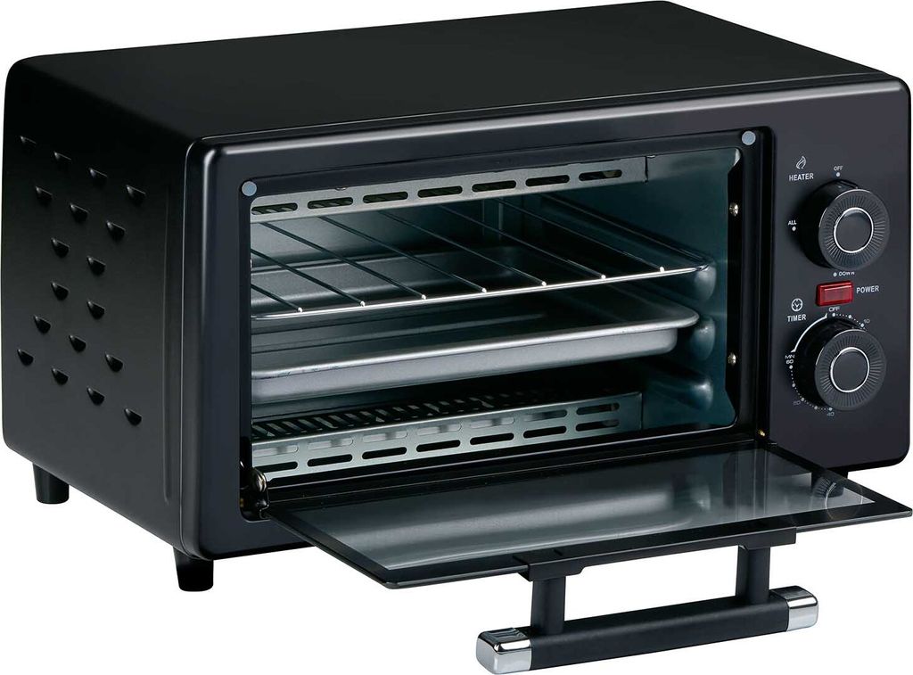 LKW Backofen 24 Volt 300 Watt, Reise Minibackofen, Drehschalter für Backen, Grillen oder Toasten, Volumen 9 L, Kabel ca. 1,5 m