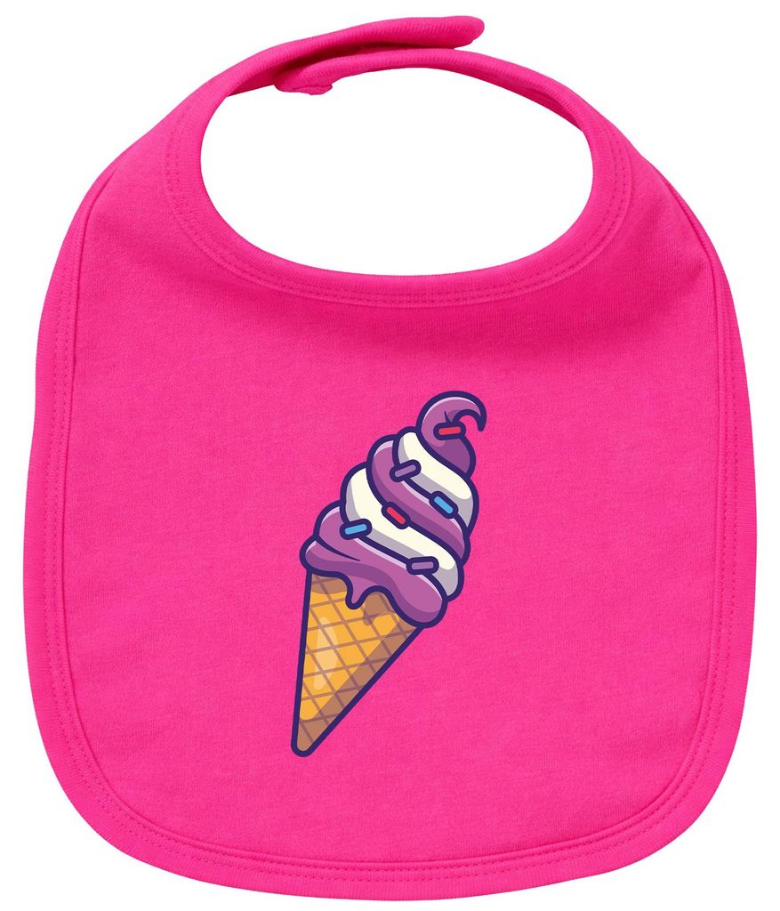 Huuraa Baby Lätzchen Eiscreme Comic Cherry Pink Klettverschluss Baumwolle Latz Geschenkidee