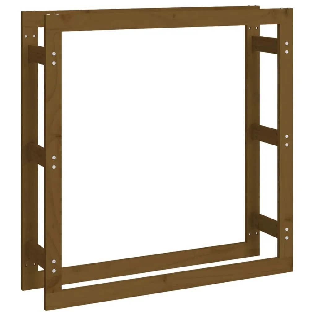Portalegna vidaXL Marrone Miele 100x25x100 cm Legno Pino Massello