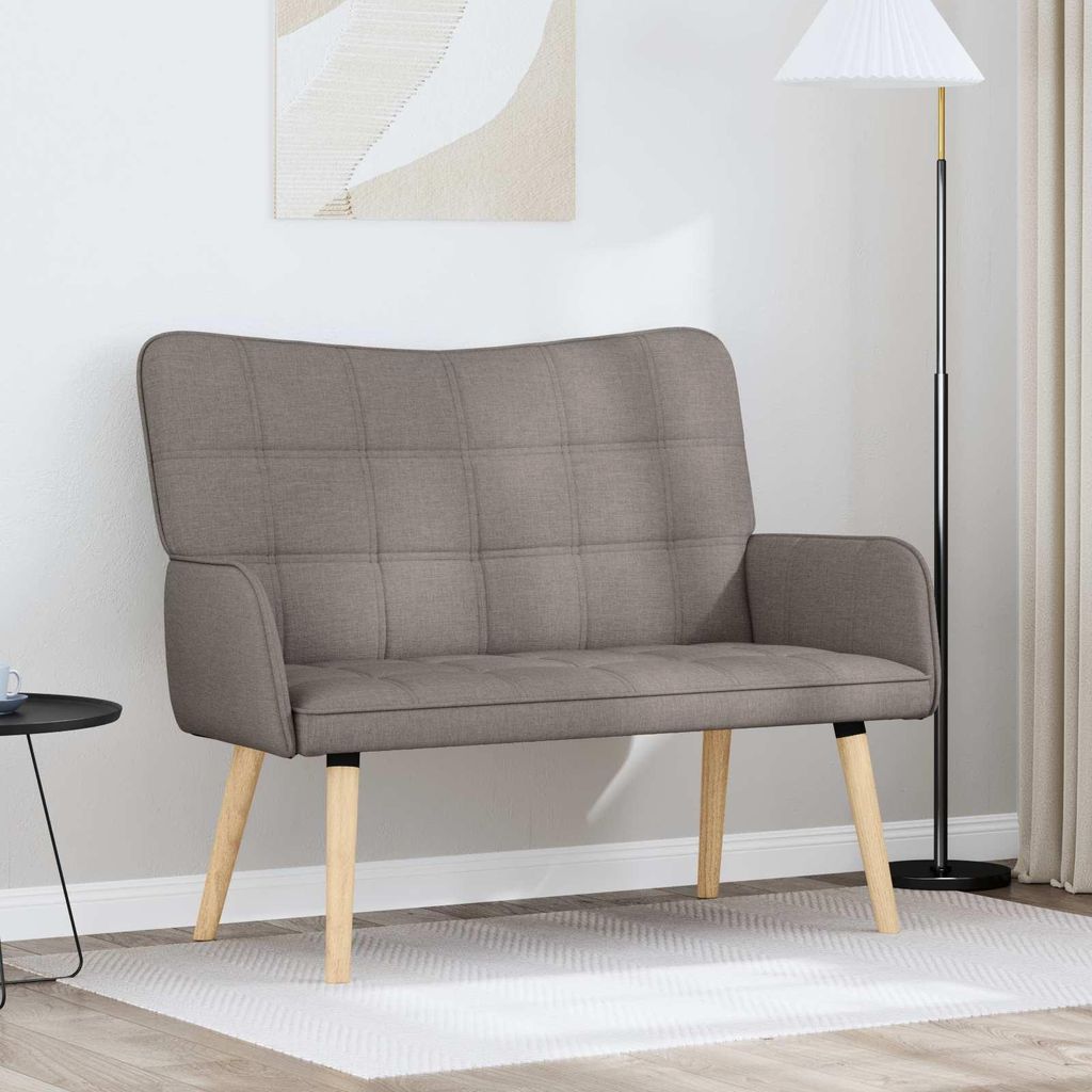 Zweisitzer Sofa Taupe 115 x 61 x 87 cm Stoff - Klassische Sofas DE1227
