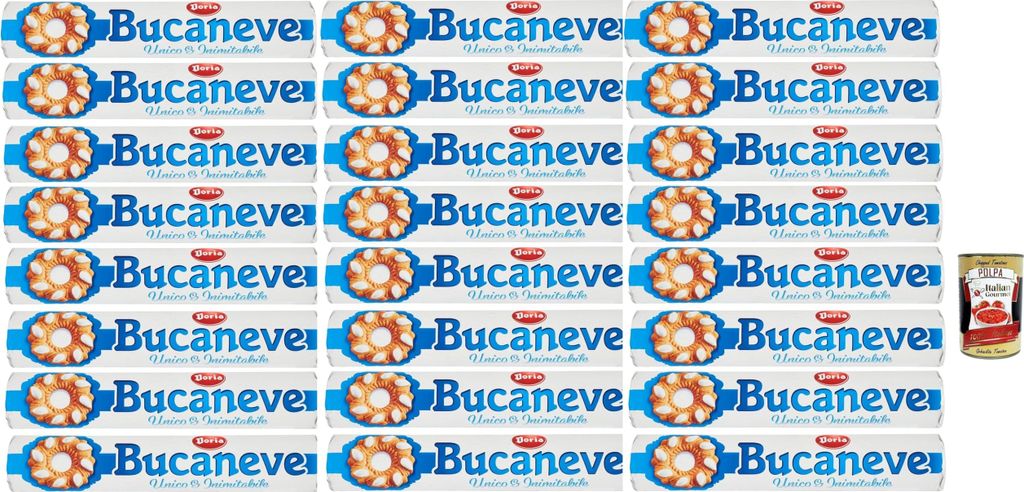 Doria Kekse Bucaneve Butterkeks kekse mit Zucker 24x 200g cookies biscuits snack + Italian Gourmet polpa 400g
