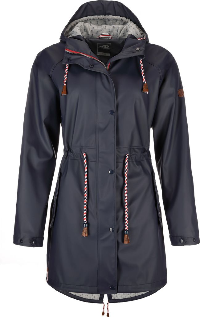 FRIESEN Friesennerz Damen Regenjacke "Oh! Nass'is!" II mit Innenfutter - Regenmantel Outdoorjacke Regenparka wasserdicht modisch tailliert in Blau ...