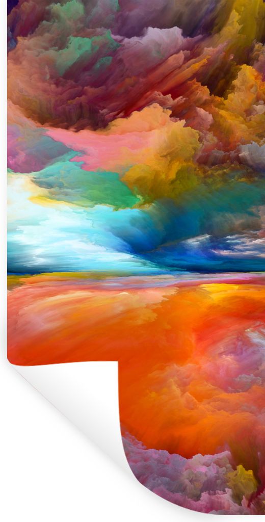 MuchoWow Wandtattoo Wandsticker Wandaufkleber Gemälde - Ölgemälde - Abstrakt - Wolken 20x40 cm Selbstklebend und Repositionierbar - Selbstkleb...