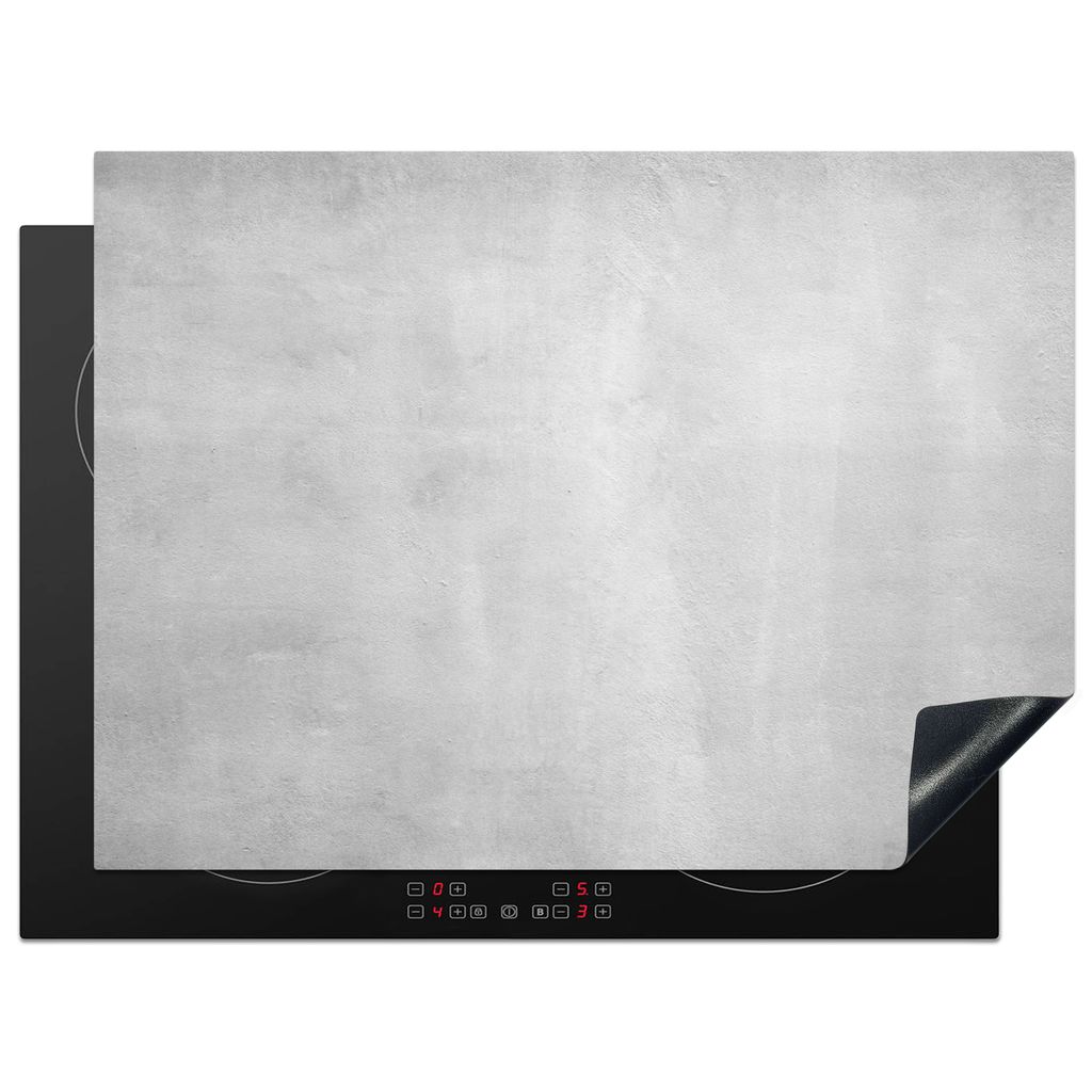 KitchenYeah Herdabdeckplatte Beton - Grau - Zement - Industriell - Strukturiert , 71x52cm, Küche Deko, Glaskeramikkochfeld Herdabdeckung, Abdeck...