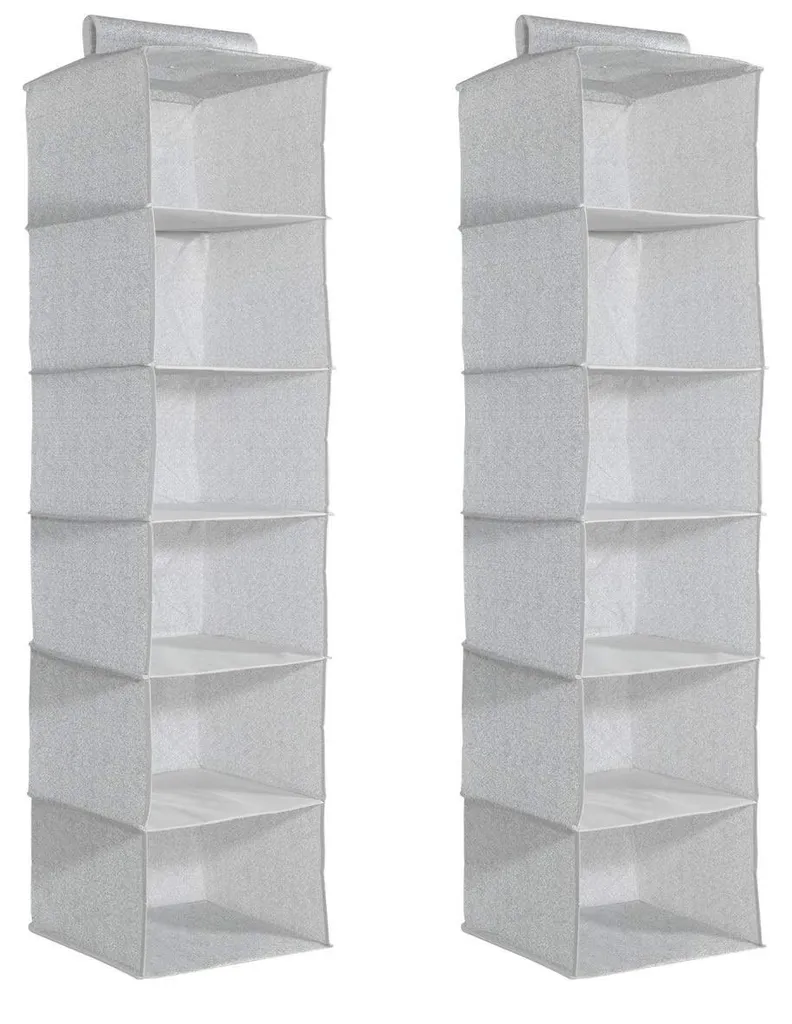 Rangement suspendu pour armoire en tissu - Fini le désordre en 6 cases