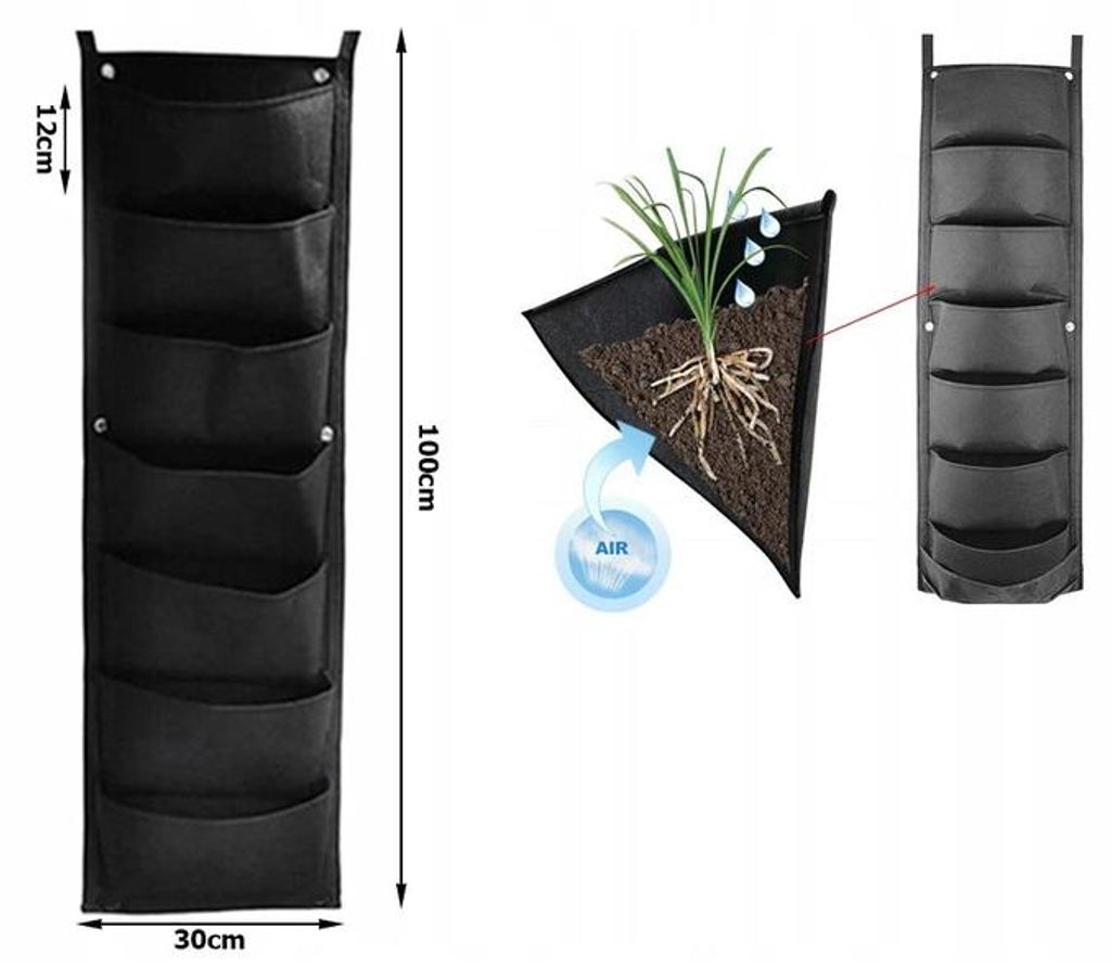 Verk 27009 Organizer aus Filz für Blumen, schwarz