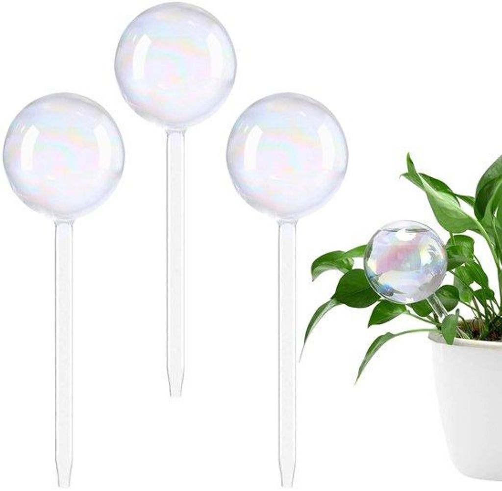 Selbstwassernde Pflanzgefäße - Automatische Bewässerung - Set aus 3 - Farbiges Glas