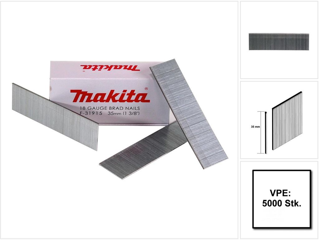 Makita F-31915, Hřebík, Galvanizovaný kov, Dřevo, S plochou Obrázek produktu 