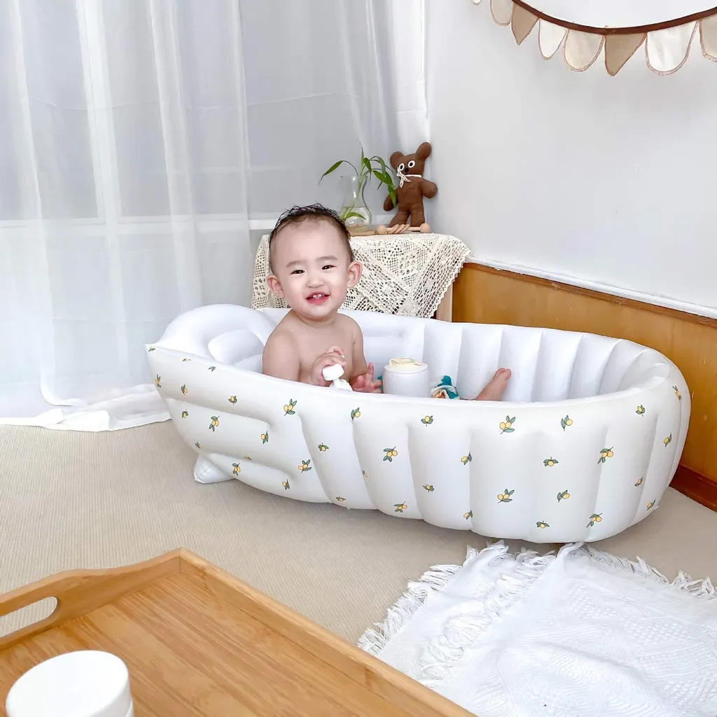 Baignoire gonflable bébé Olive - Modèle pliable et portable de voyage