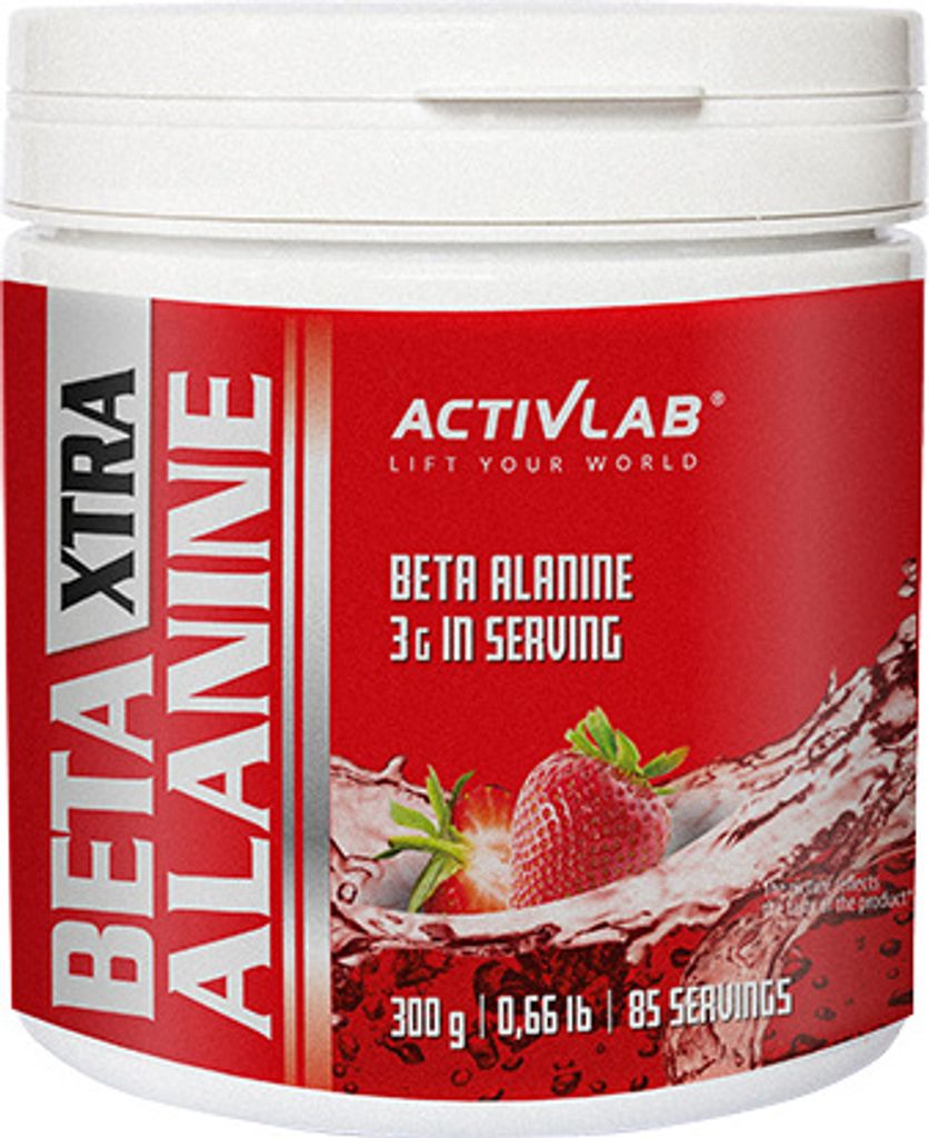 Activlab Beta-Alanine Xtra 300g, Ausdauer und Kraft, verlängert die Trainingszeit - Erdbeere