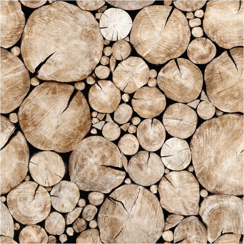 Tapeteneffekt-Aufkleber – Kansas Logs – 60 x 60 cm