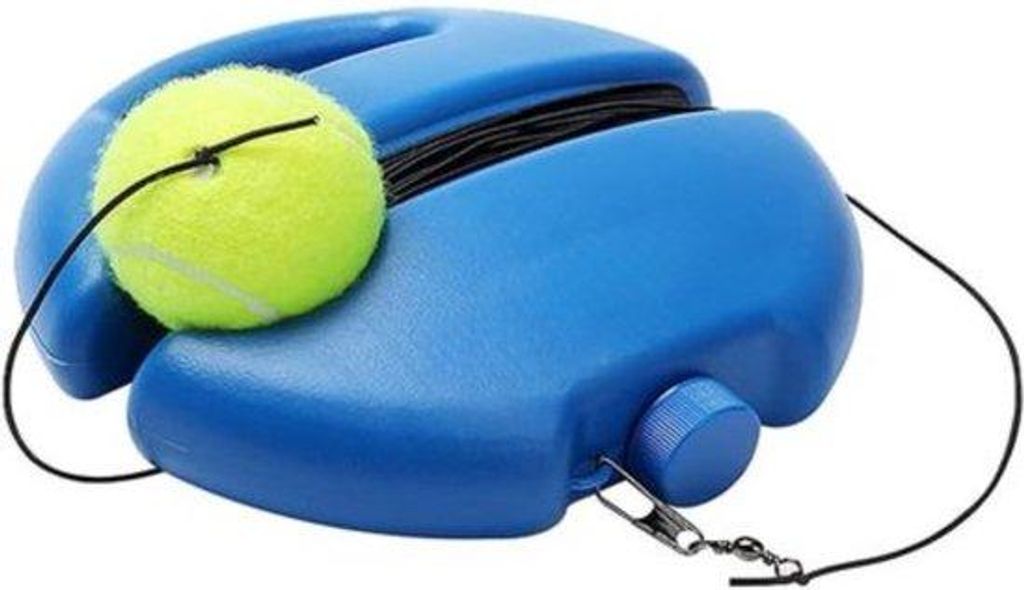 Tennistrainingsset mit 2 Rückprallbällen - Einzeltraining - Blauer Design