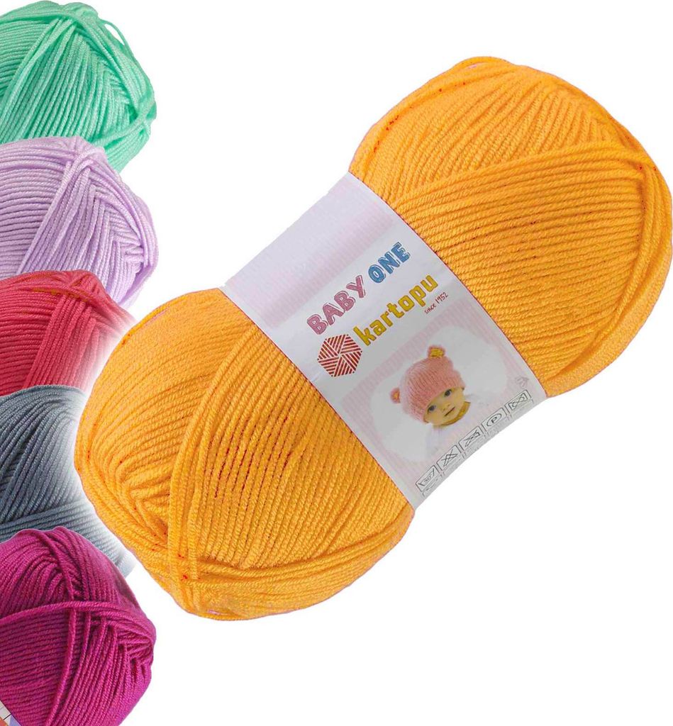 100g Strickgarn Kartopu BABY ONE Antipilling Babywolle Babystrickgarn, 45 Farben