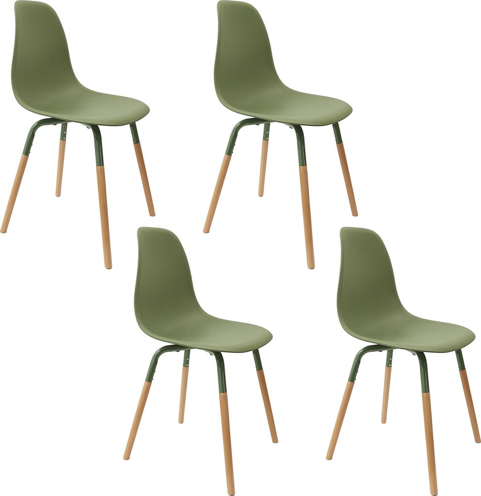 Chaise Scandinave Phenix Vert - Lot De 4 Image du produit 