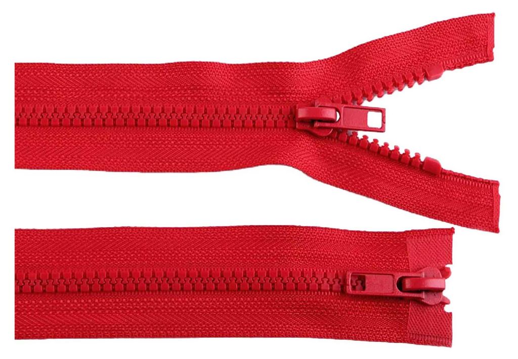 1 Reißverschluss 2-Wege 5mm 70 cm teilbar Autolock Doppelzipper Farbwahl,rot