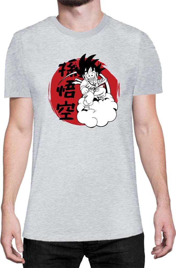 Herren T-Shirt Dragon Anime Manga Ball Z Goku 03, Man M / Grau