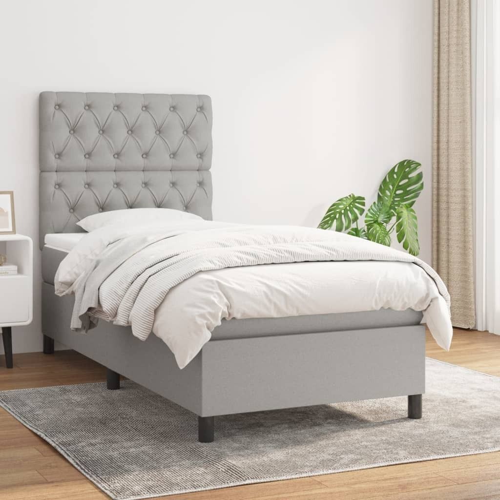 "2026 Promotion" Boxspringbett mit Matratze - Hellgrau Produktbild 