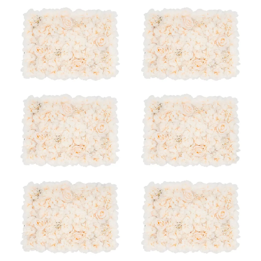 Fleurs en soie pour mur floral DIY 6 panneaux réalistes 40x60cm