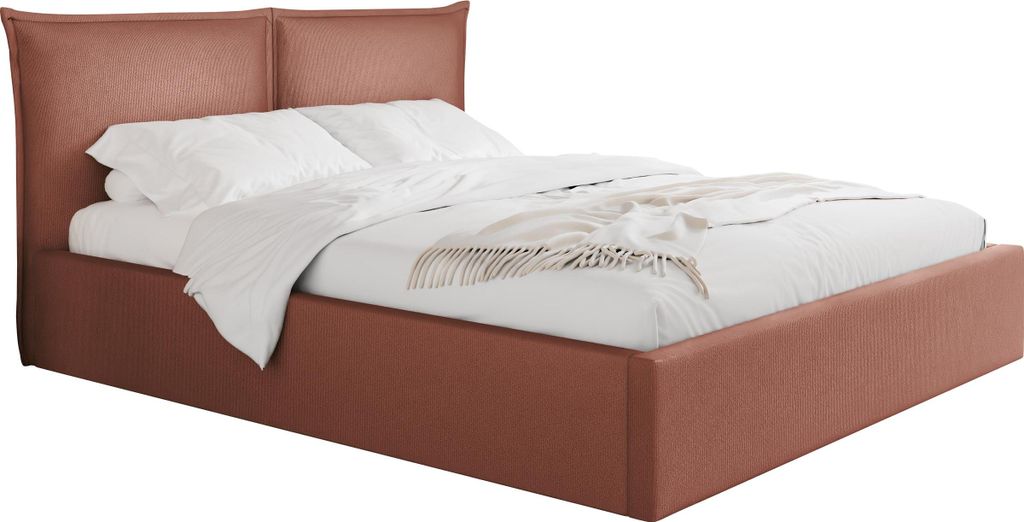 MIRJAN24 Polsterbett Pirkun, Doppelbett mit Bettkasten, Ehebett, Druckfeder, Lattenrost (Farbe: Kronos 29, Größe: 180x200 cm)