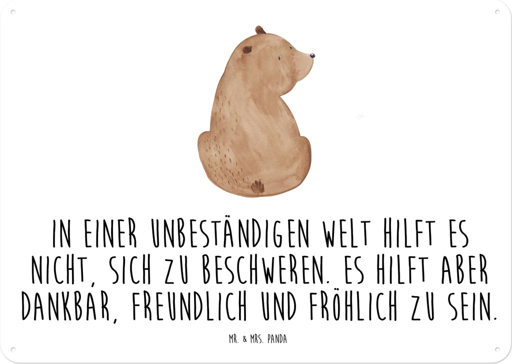 Mr. & Mrs. Panda Wandbild Bär Schulterblick DIN A4 - Weiß - Produktbild 