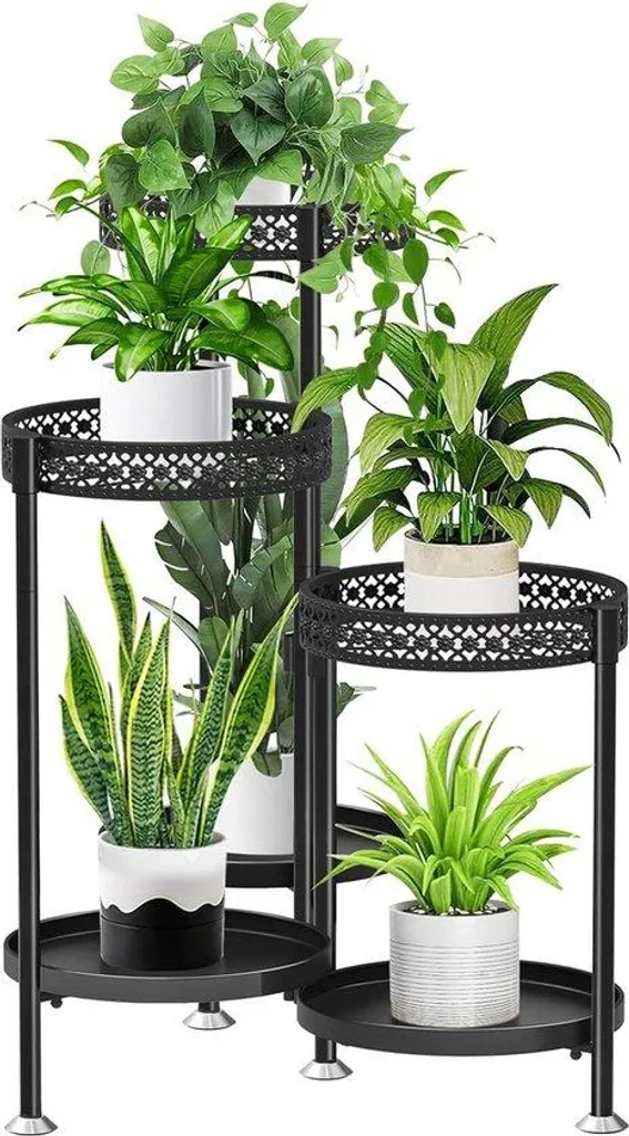 Étagère à fleurs pliable en métal moderne pour balcon et salon urbain