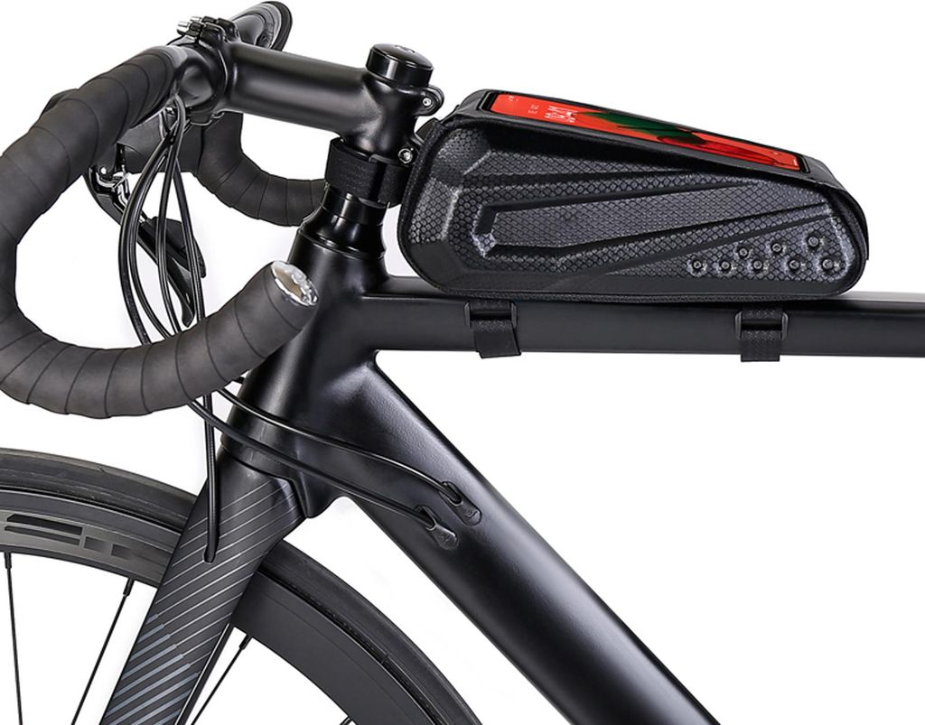 Fahrrad Rahmentasche für Reiten EVA Hardshell Oberrohr Fahrradtasche mit Rainproof Flip Cover und reflektierendes Design für Titel Mountain Road ...