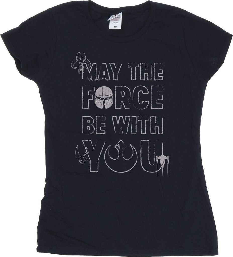 Star Wars - "The Mandalorian May The Force" T-Shirt für Damen BI43487 (L) (Marineblau)