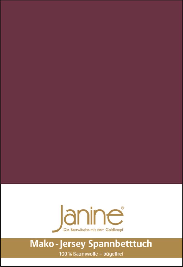 Janine JERSEY Spannbetttuch- 200 X 200 burgund