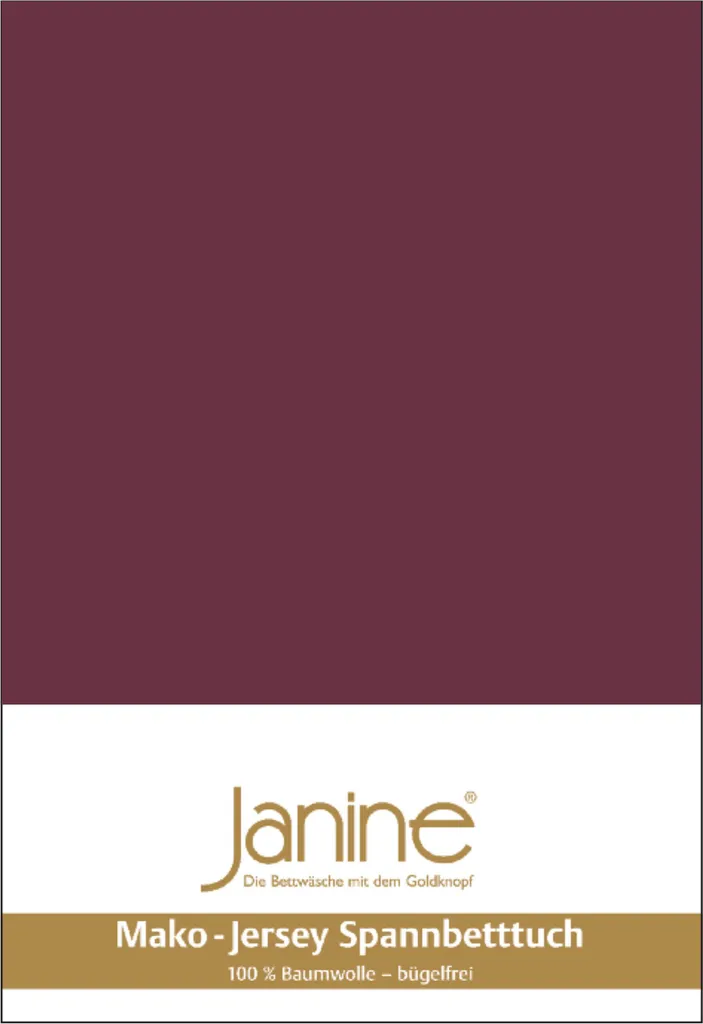 Drap-housse jersey coton Janine 90-100 x 190-200 cm coloris bordeaux