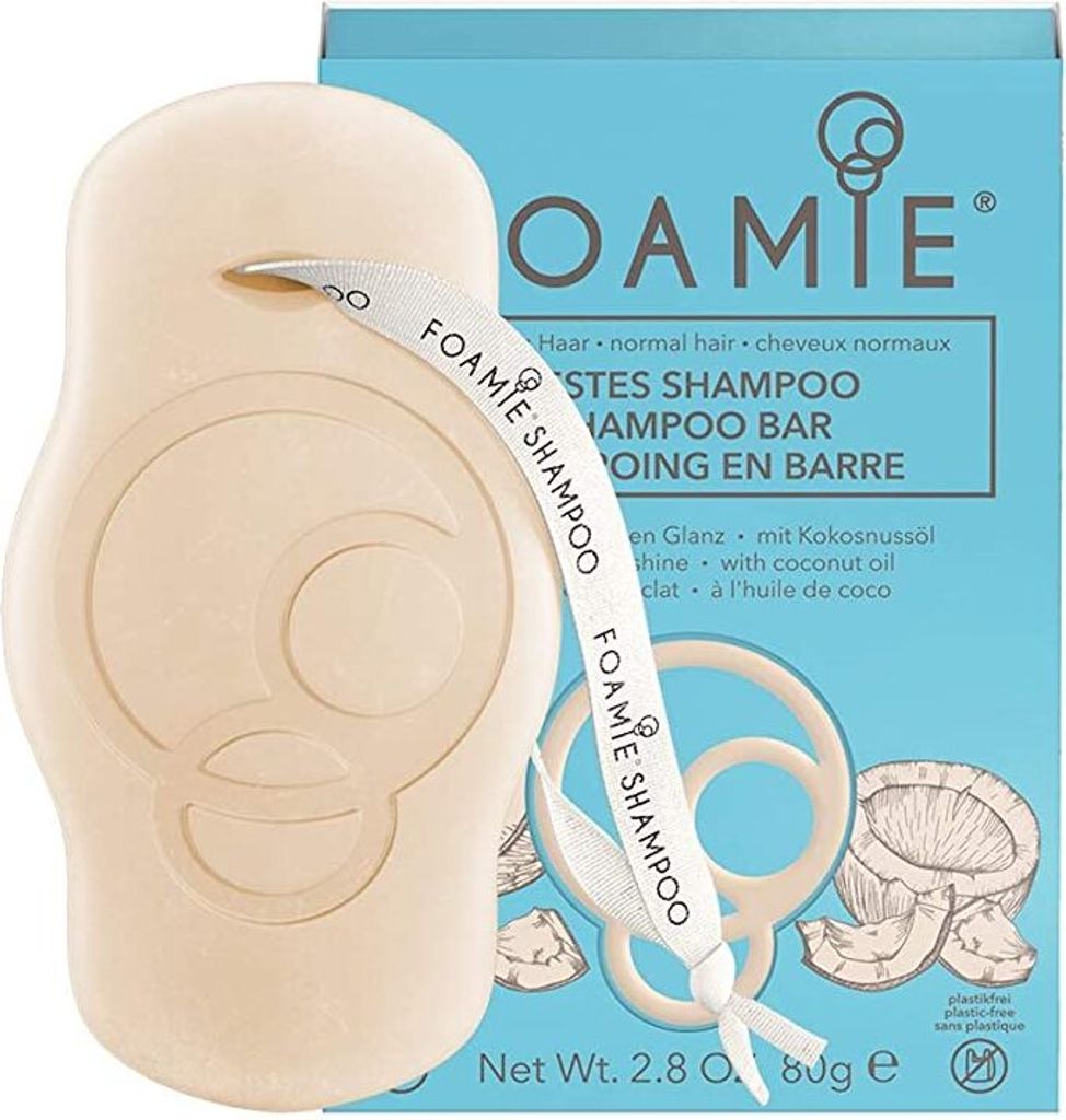 Foamie Solid Shampoo with Coconut Oil for Normal and Curly Hair 80g 100% Vegan and Plastic-Free