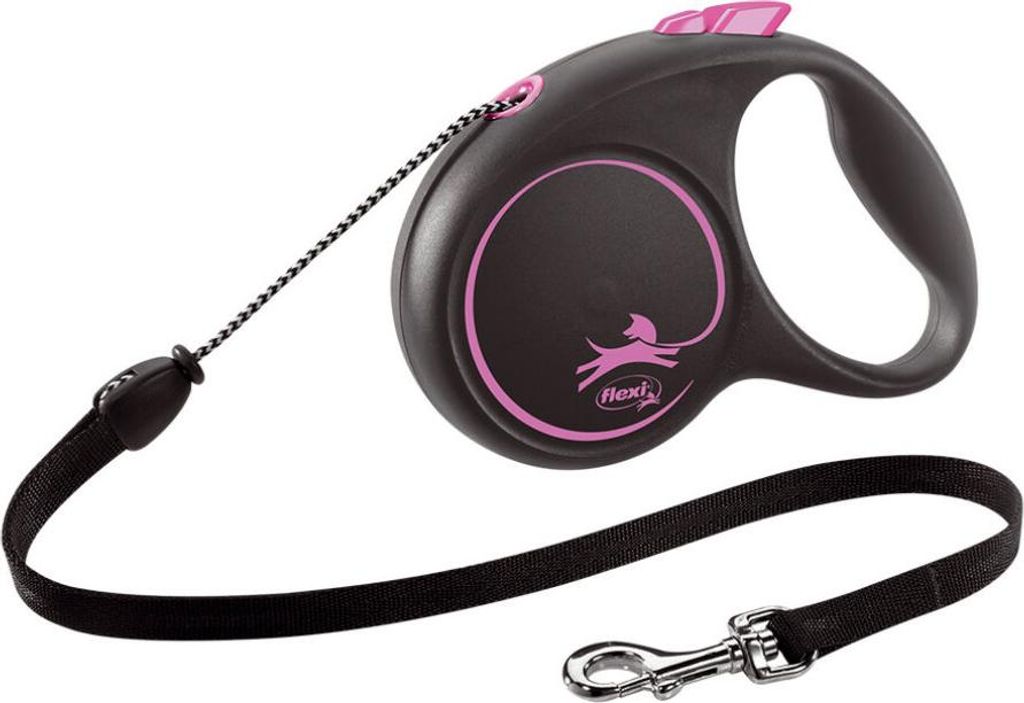 Guinzaglio per cani Flexi BLACK DESIGN 5 m Rosa Taglia S Immagine del prodotto 
